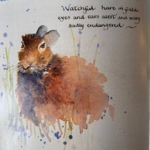 Hare in field Haiku art