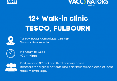 Return visit by Vaccinations bus – Bank Holiday Monday