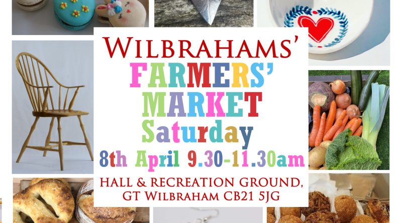Image of the poster for the April Market with a montage of mages of food and crafts on sale