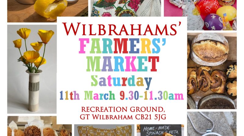 Poster with 9 images of food and craft in a montage with time and date of the market overlaid