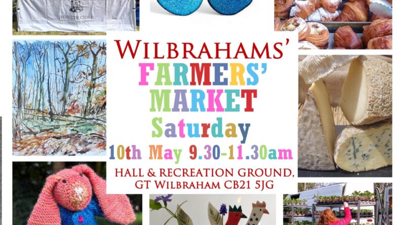 Poster with montage of produce and crafts and text for the Farmers' Market