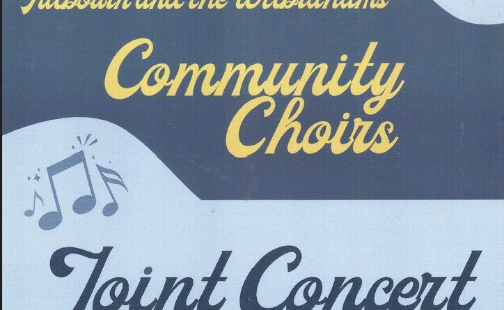 Blue and yellow poster for the Joint Concert. Text as alongside.
